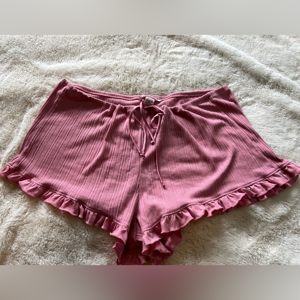 Victorias Secret Ruffled Pink Sleep Short XL NWOT